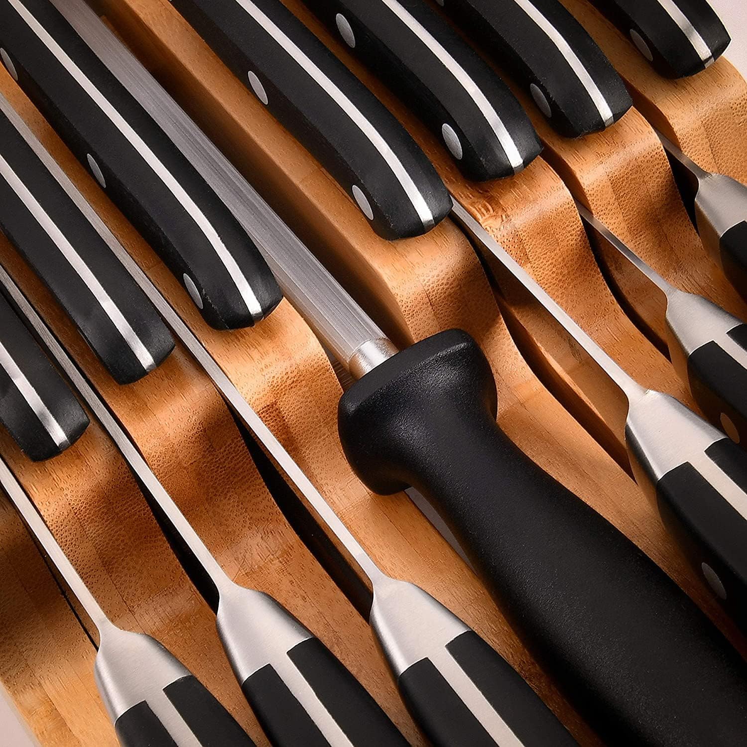 Bamboo Knives Organizer DRAWER Block 16 Knives