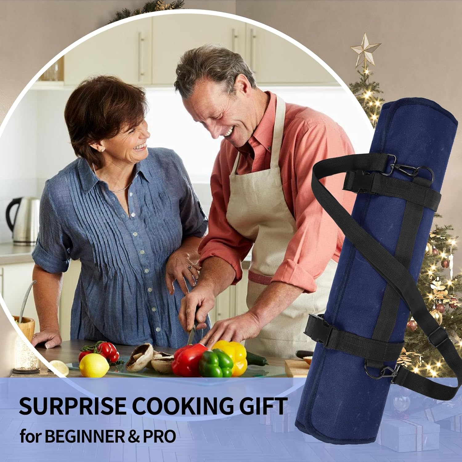 Versatile Durable Knife Roll for Kitchen Essentials Blue