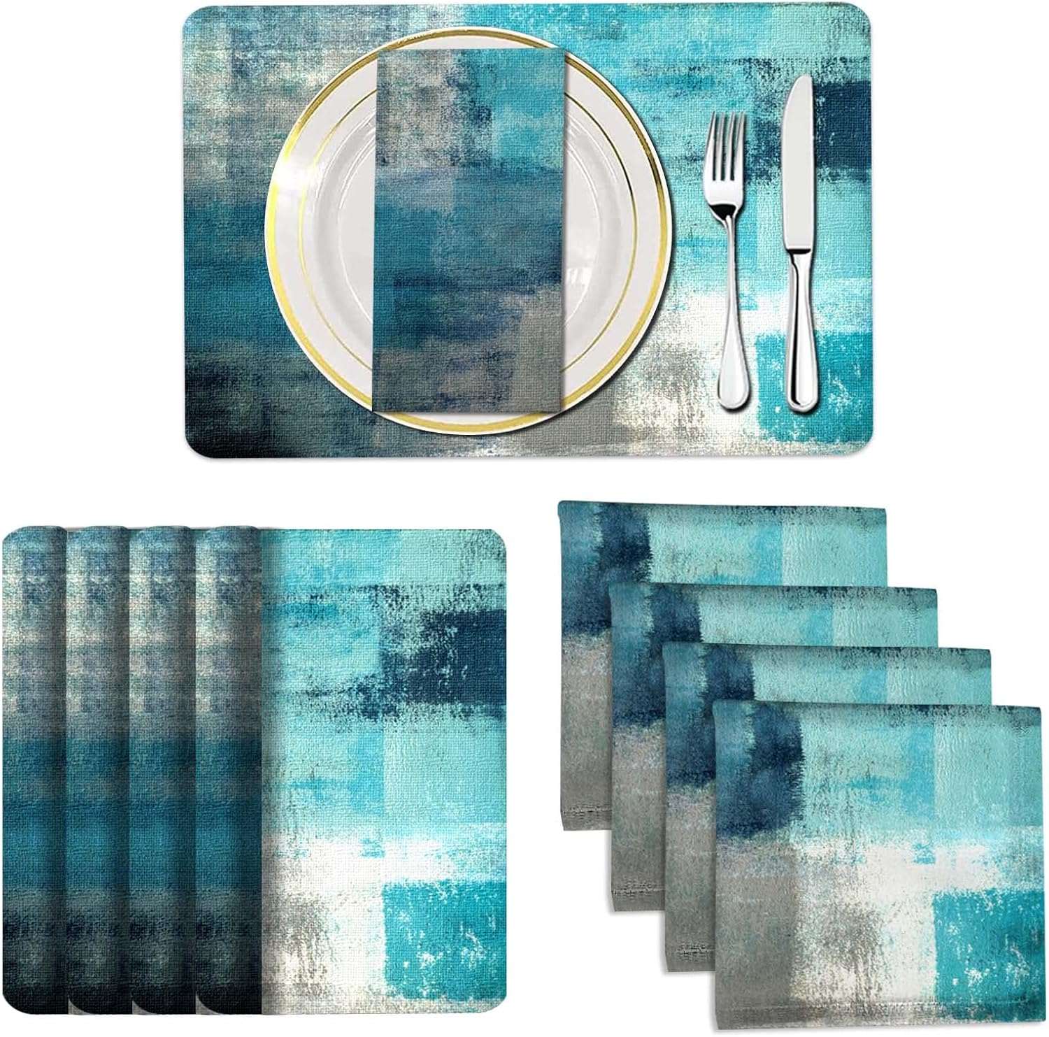 Turquoise MCALK 8-Piece Placemats Set for Kitchen