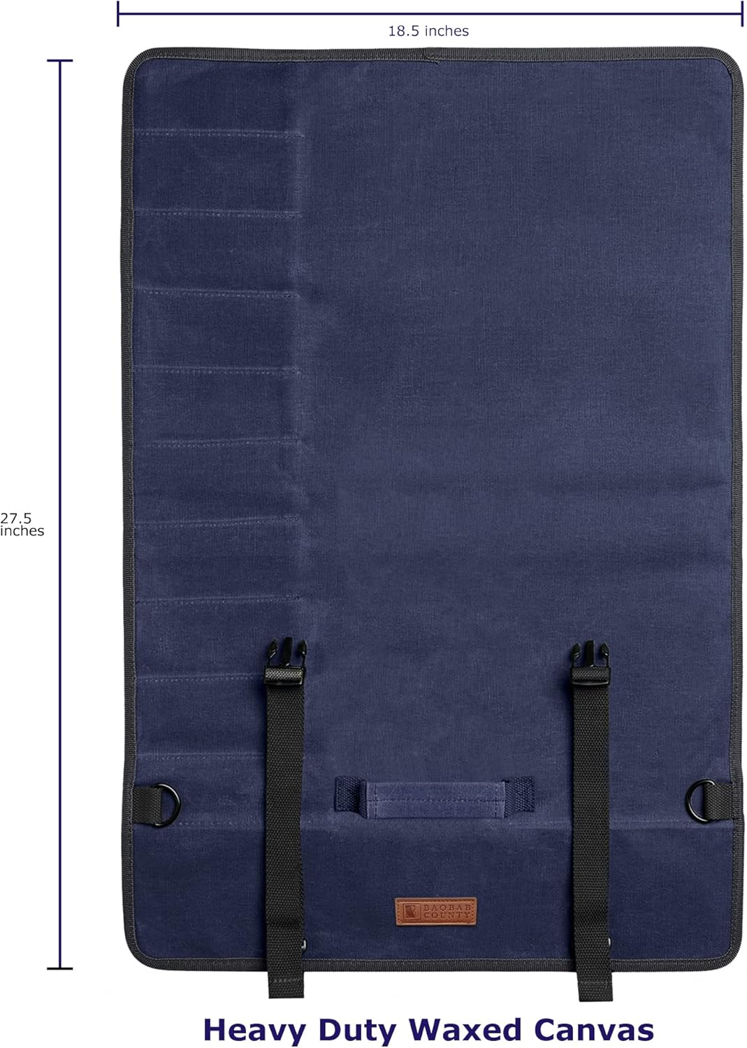 Knives in a Knife Roll Bag Navy Blue