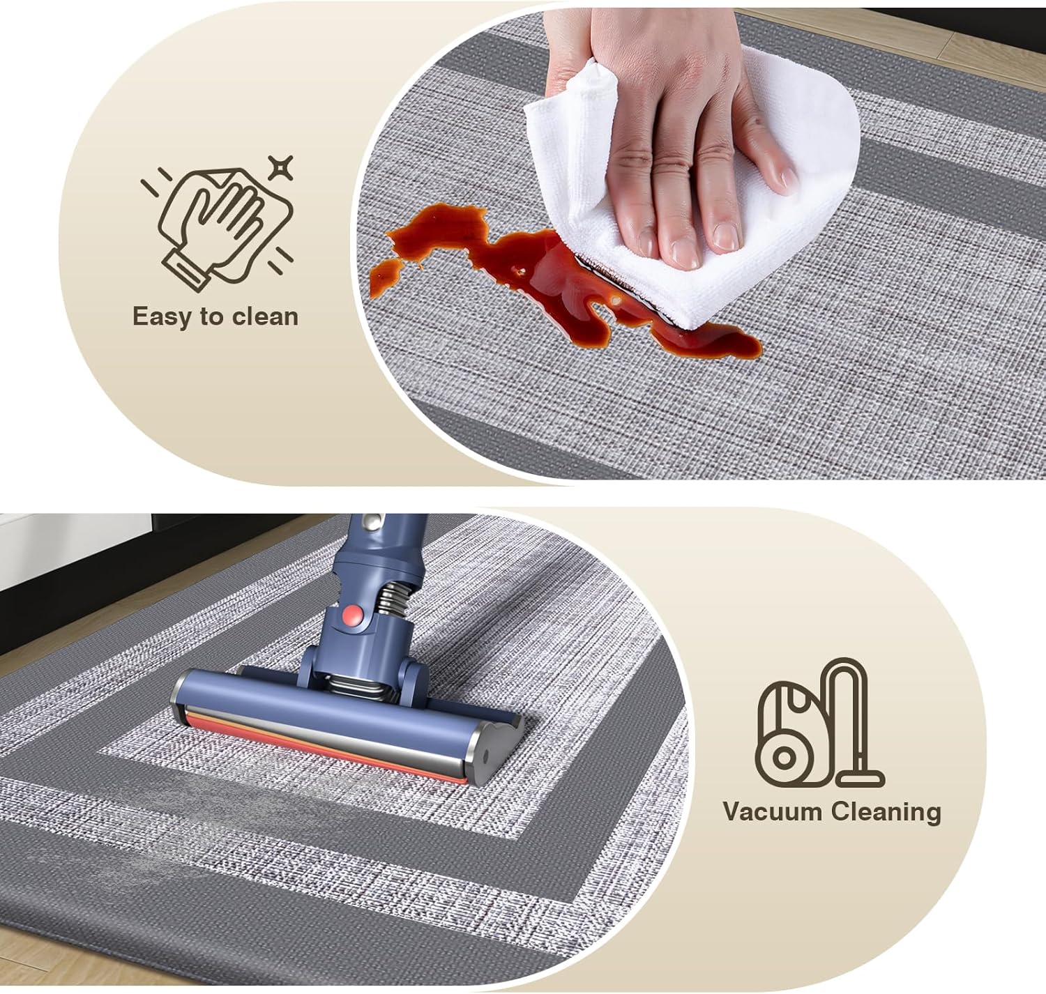 LuxStep Kitchen Mat Set - Durable Comfortable Kitchen Rugs for Home Office