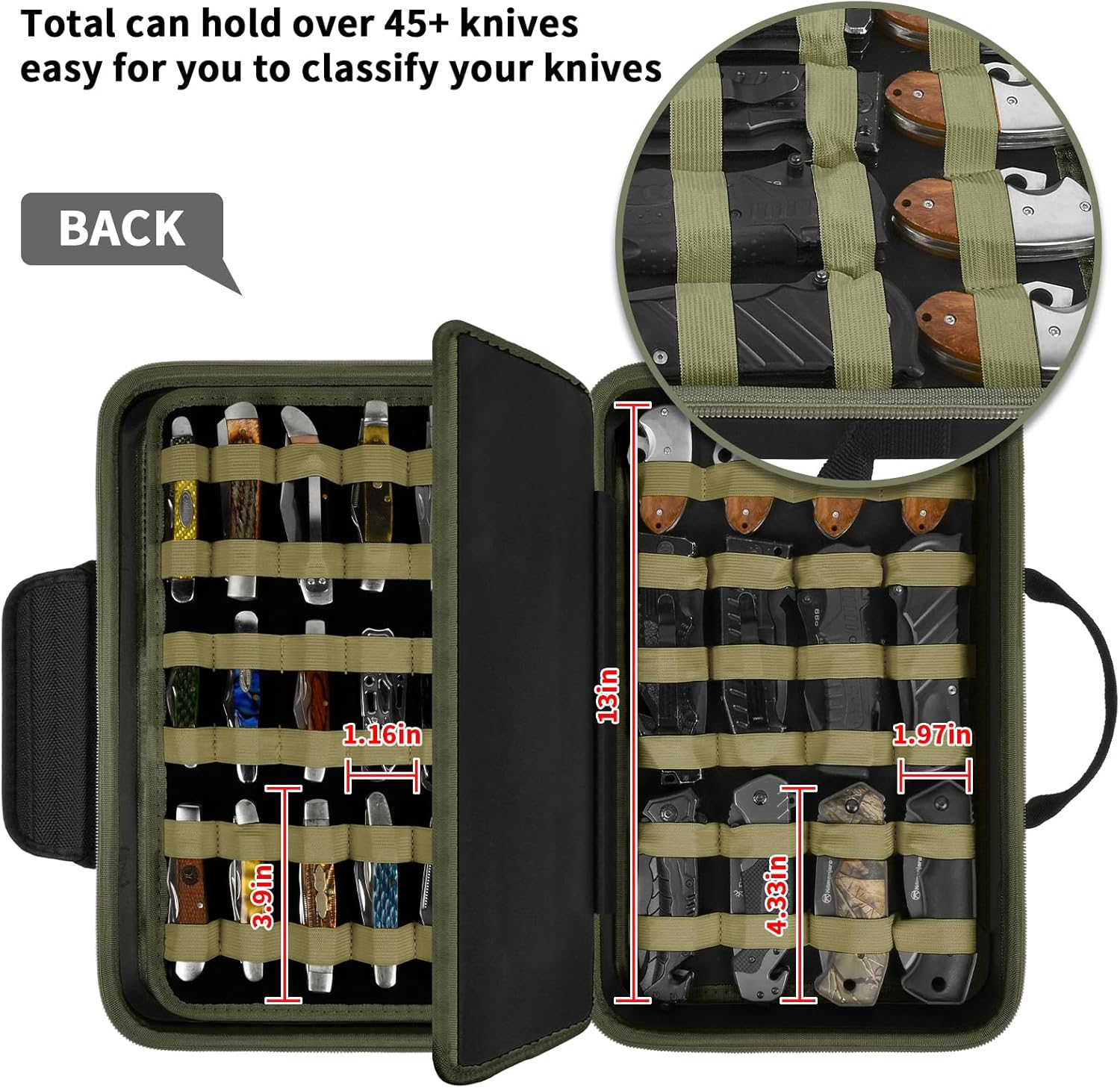 Compact Tactical Knife Storage Case for 48 Pocket Knives