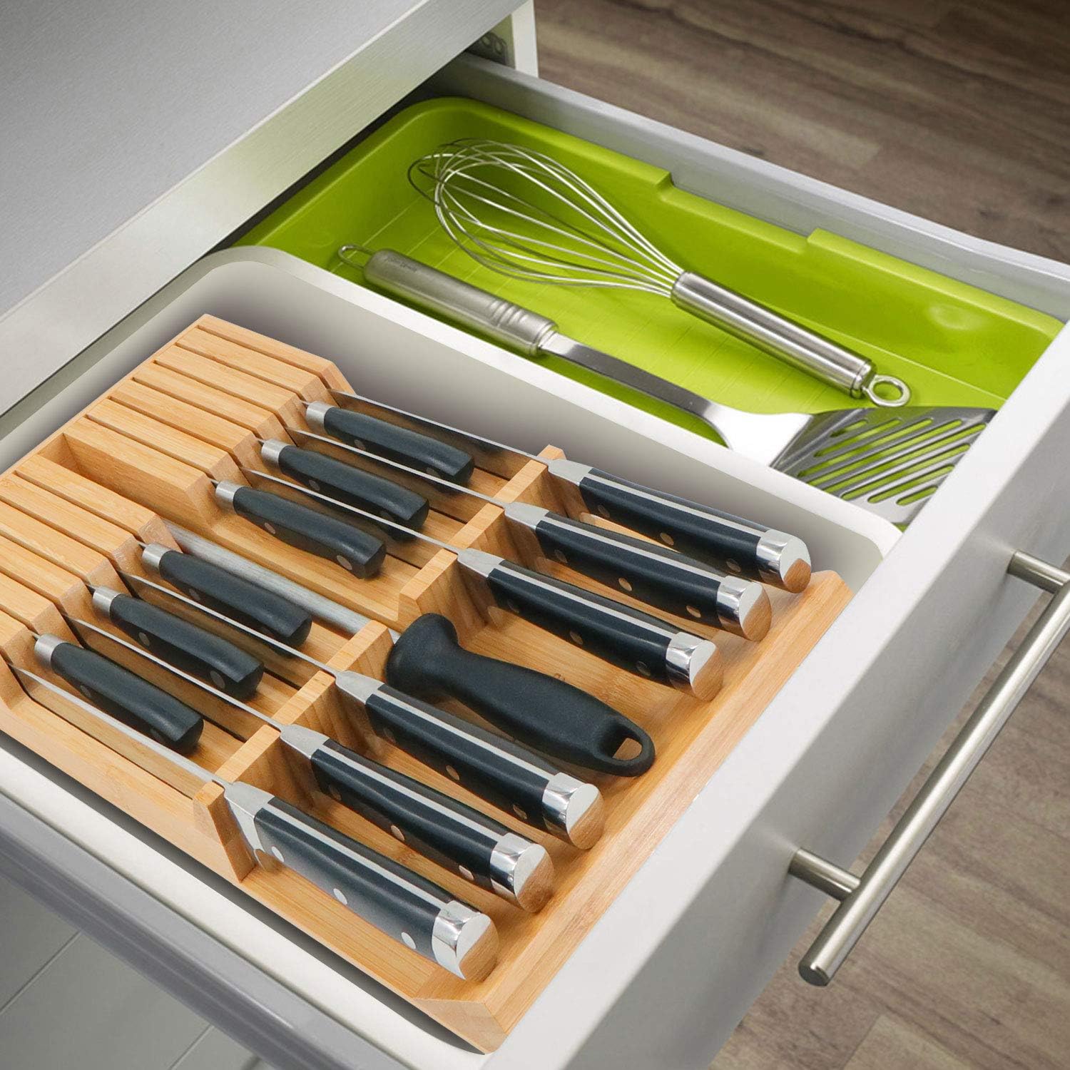 Utoplike Bamboo Knife Block - Organize Your Kitchen Tools