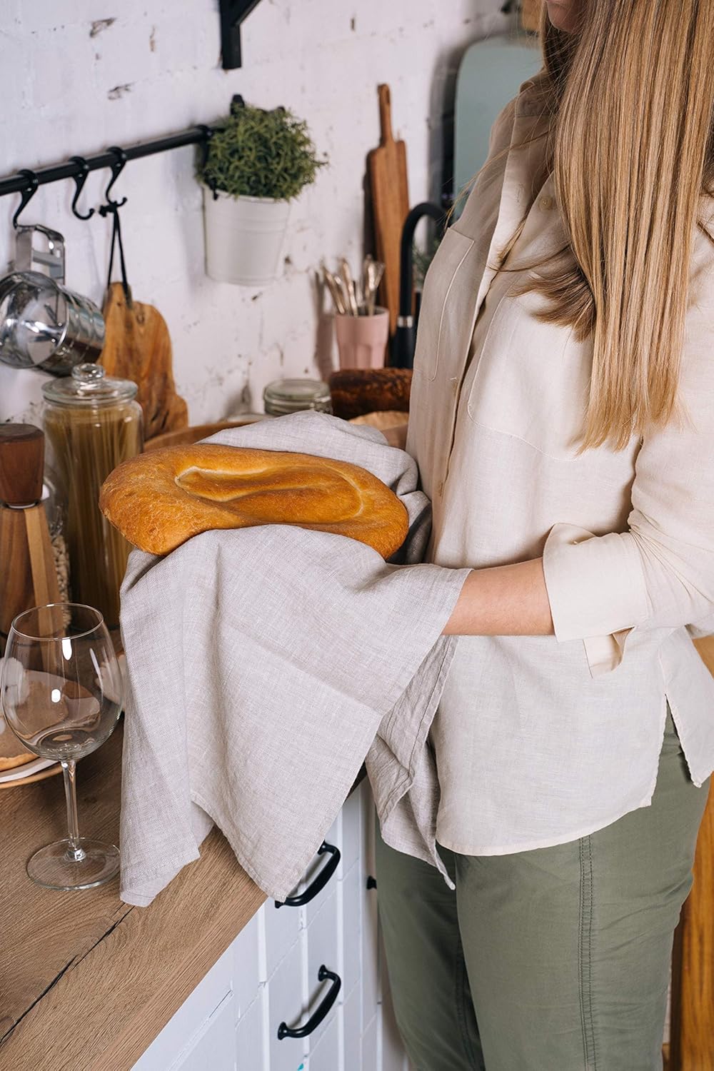 Effortless Drying Flax Tea Towels