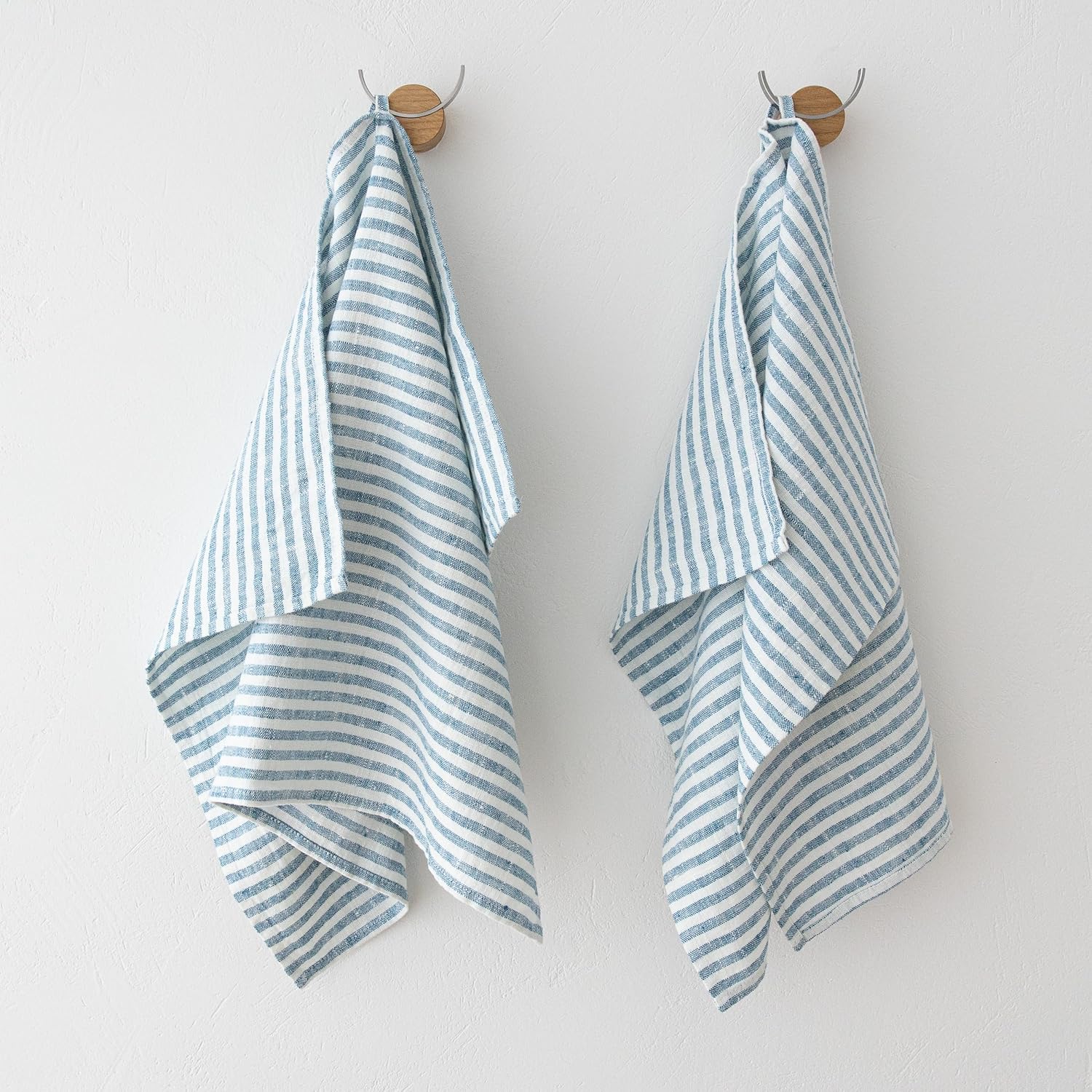 Marine Blue Linen Towels Brittany 18x26 Set