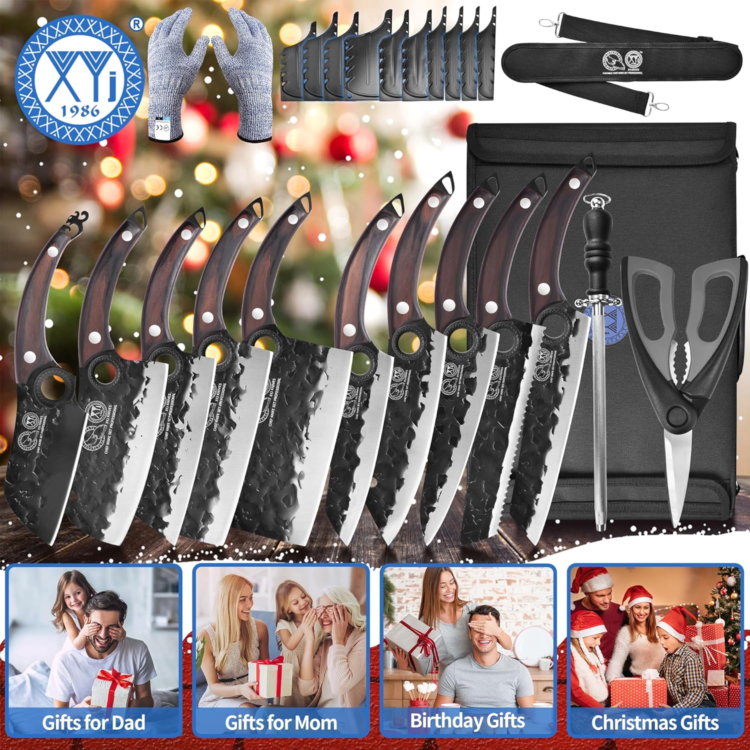 XYJ Professional Knife SetEnergy-Blade Design for All-Task Kitchen Performance