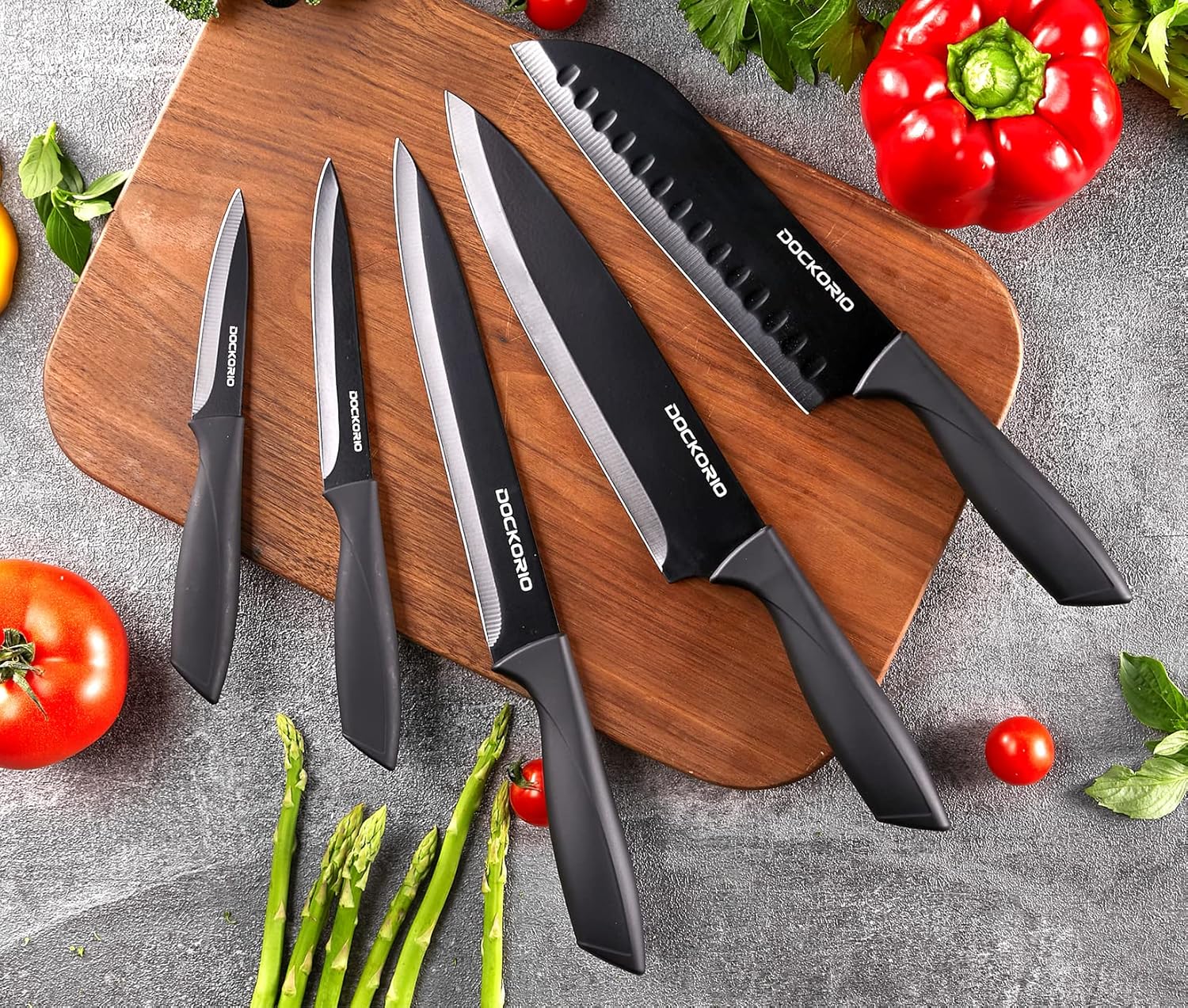 19-Piece Kitchen Knife Set with BlockCompact Durable Design