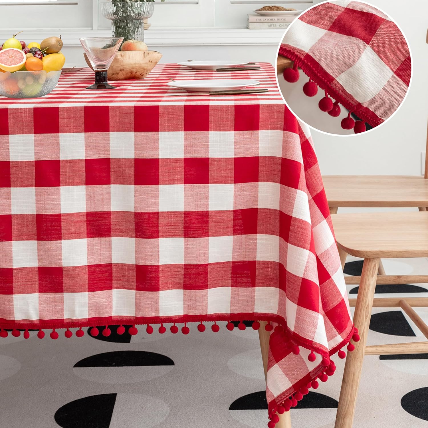 Jubilantex 60x108 Checkered Tablecloth