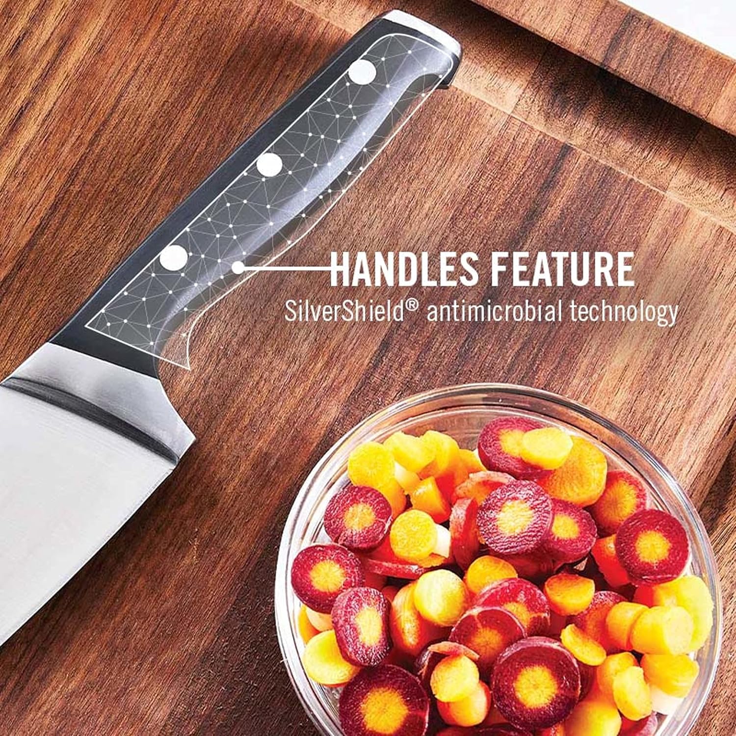 Calphalon Kitchen Knife Set with Self-Sharpening Block Sharp for Life