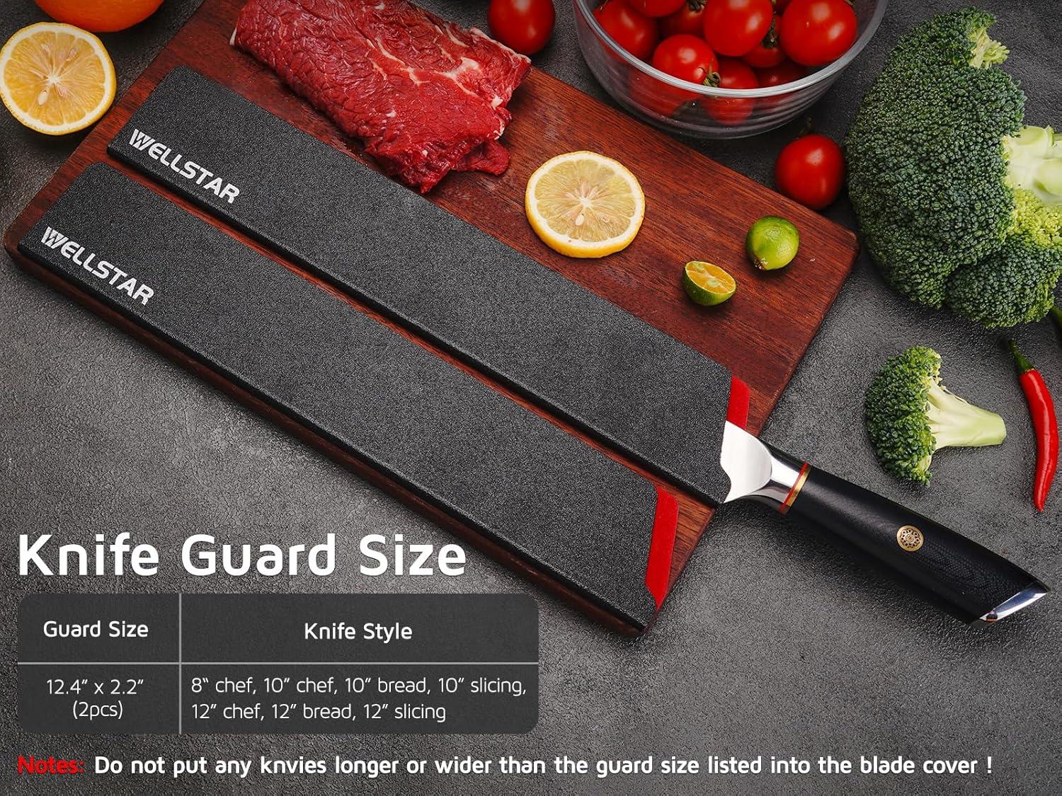WELLSTAR 2-Piece Knife Edge Guards Set Durable Kitchen Tool Protection