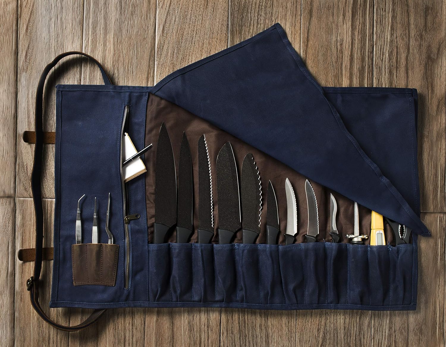 Asaya Waxed Canvas Knife Roll