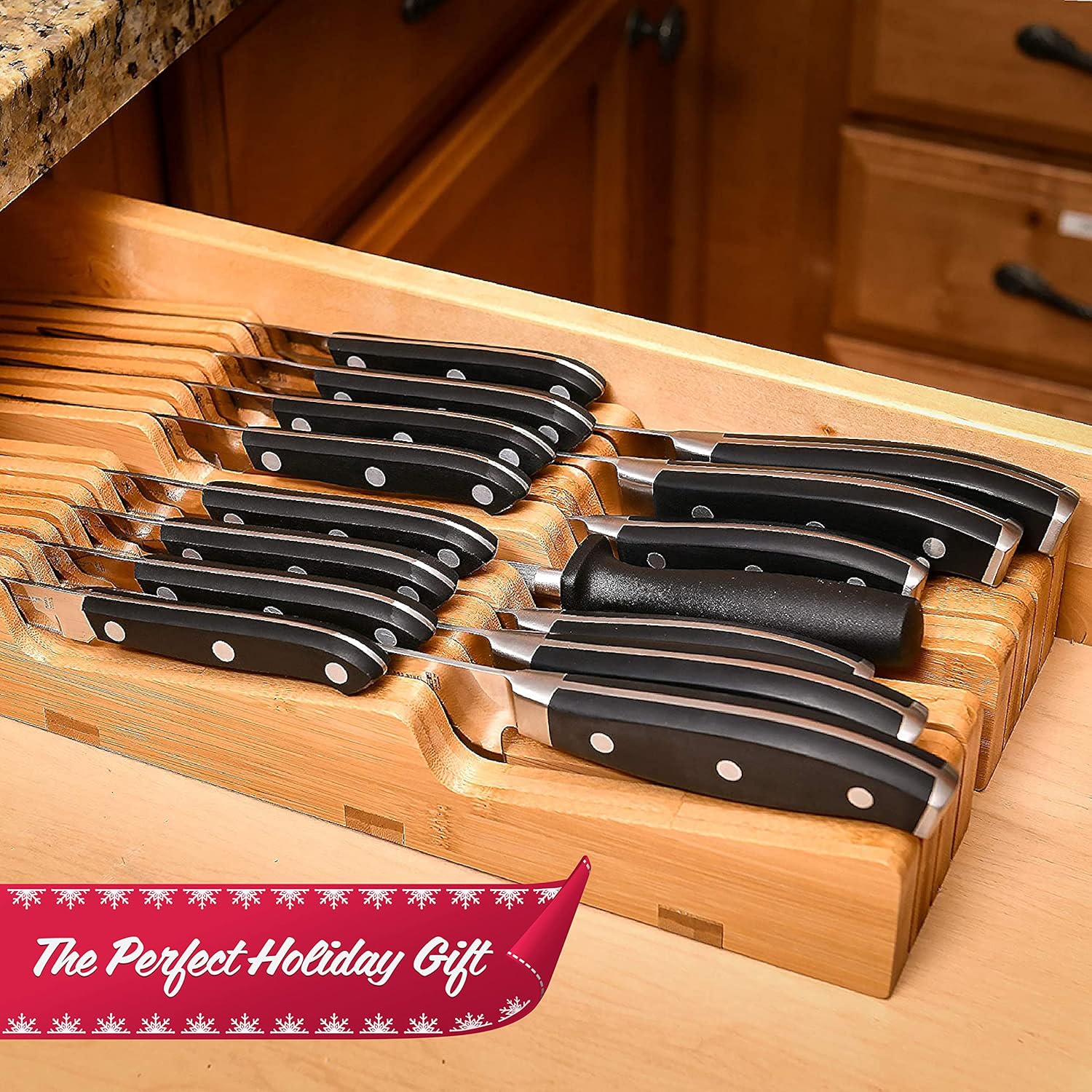 Bamboo Knives Organizer DRAWER Block 16 Knives