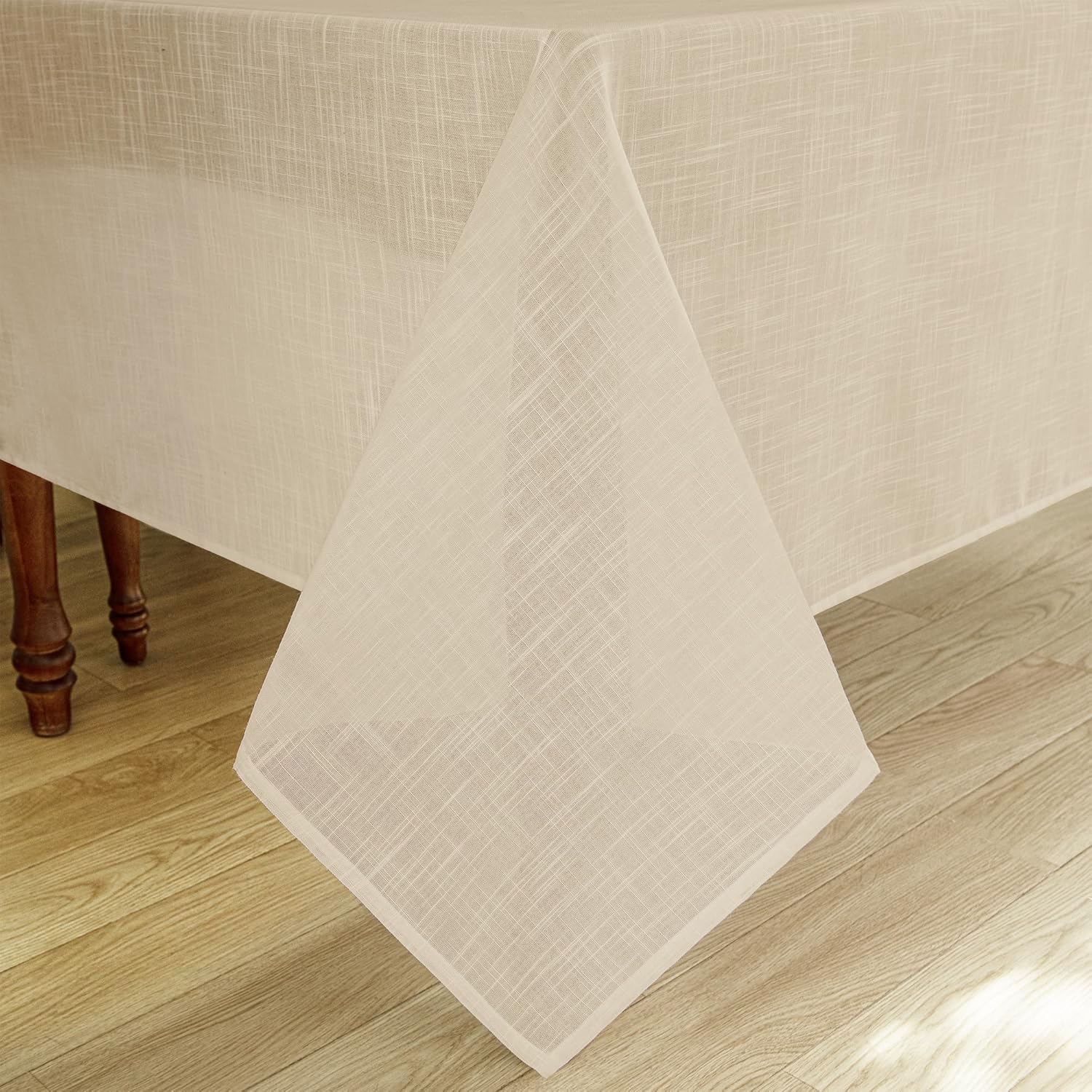 Karseteli Natural Linen Tablecloth 60x120 Inch Khaki 1