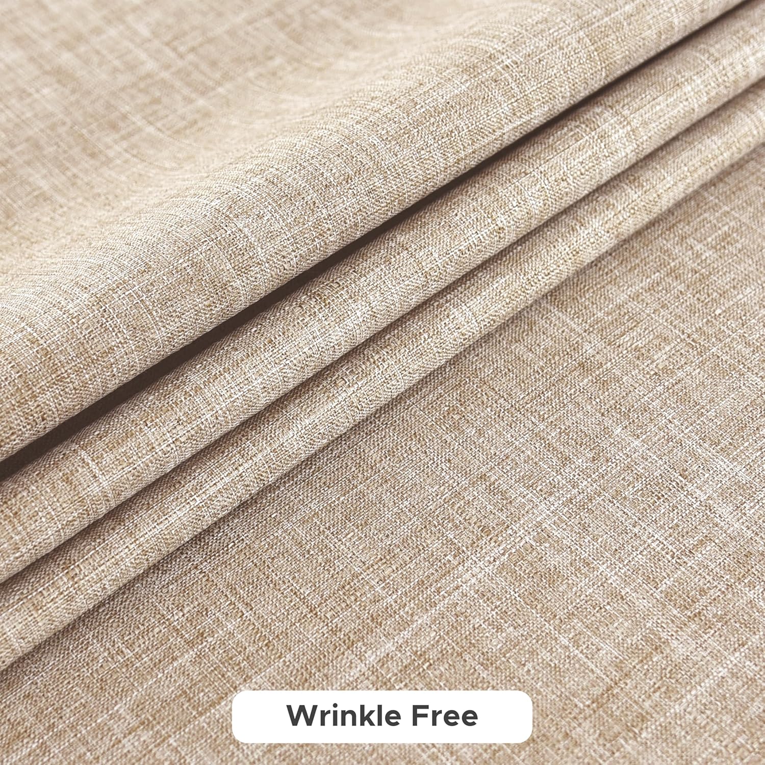 Fitable Linen Tablecloth Beige 52x70 in Water Stain Resistant