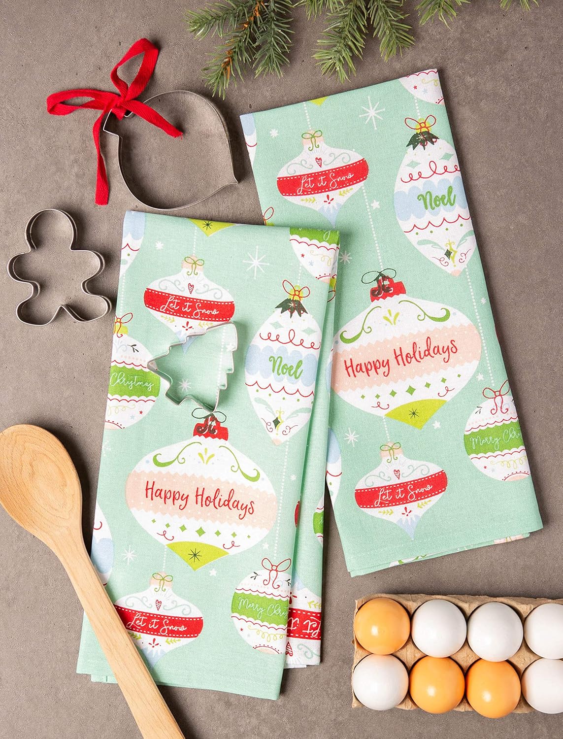 DII Holiday Dish Towels Set - 18x28 Made for Your Kitchen