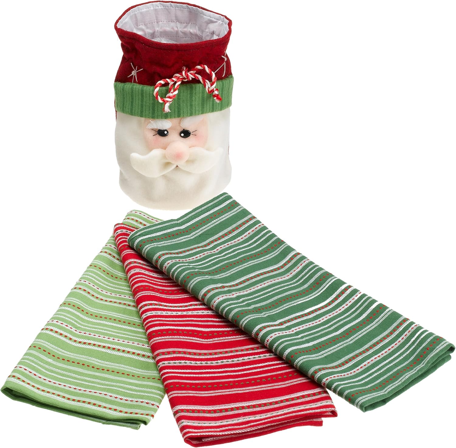 DII Santa Gift Bag with 3 Kitchen Towels