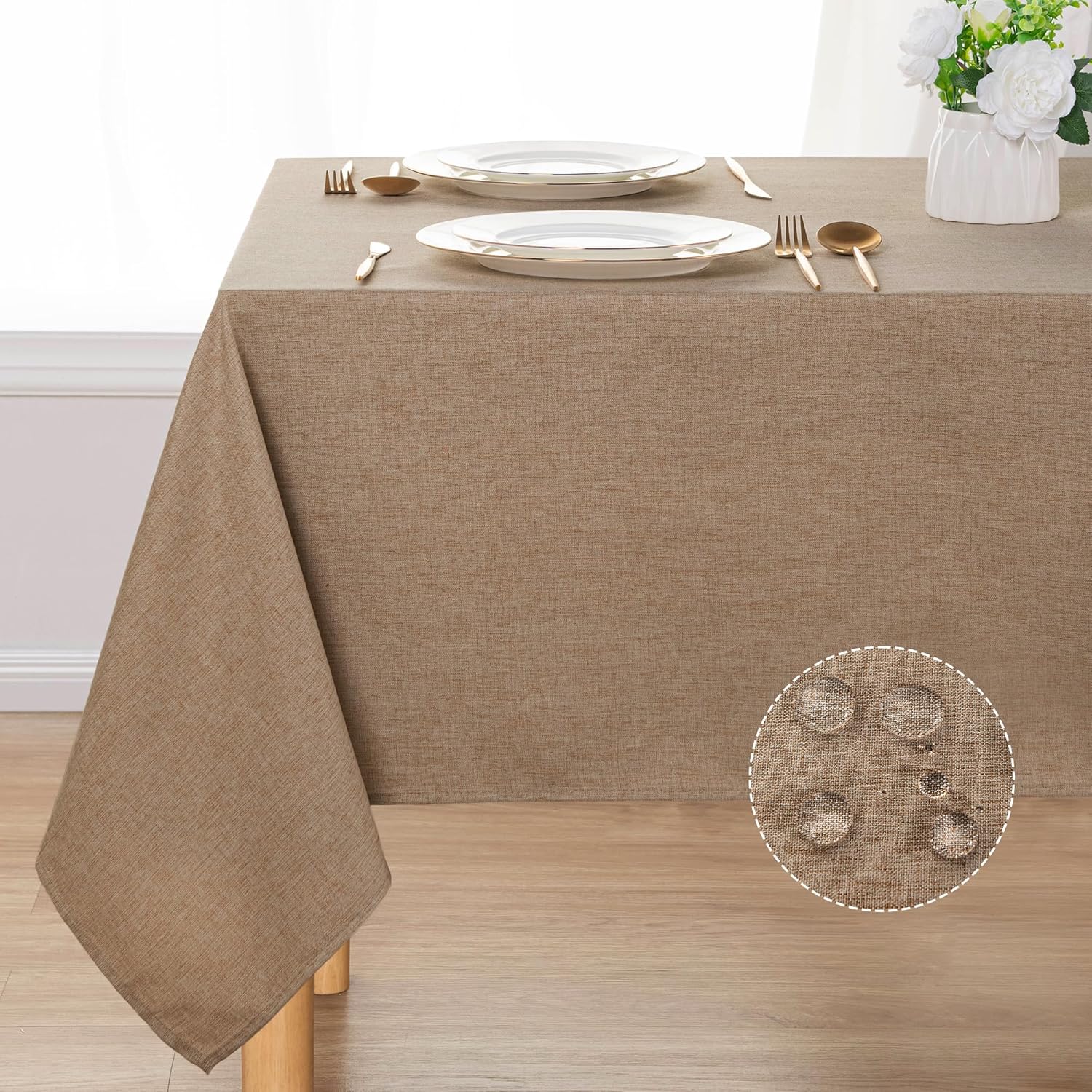 Easy to Care Durable Rectangle Tablecloth for Kitchen Dining