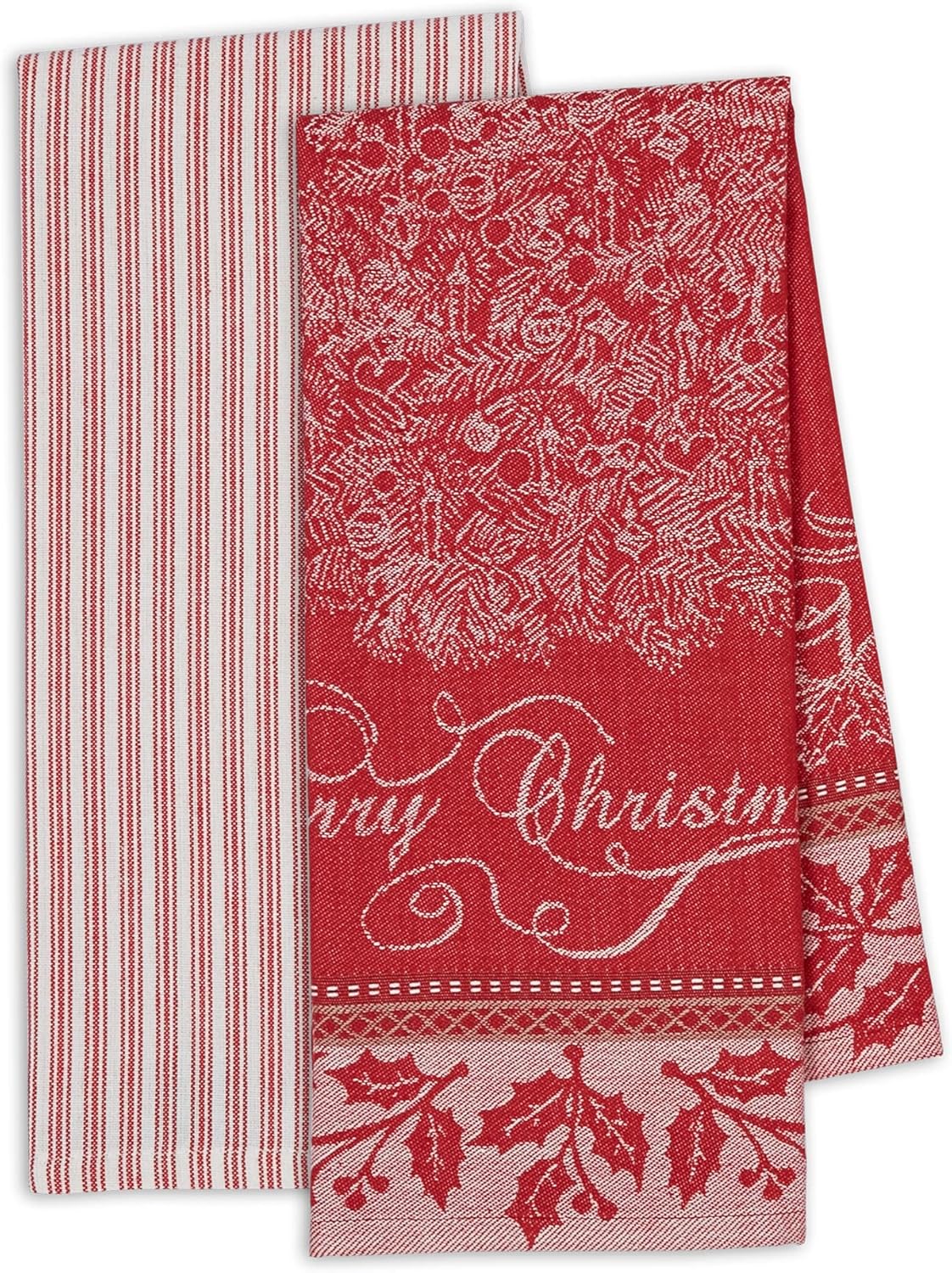DII 18x28 Christmas Kitchen Towels - Festive Holiday Dish Towels Set 2 Count