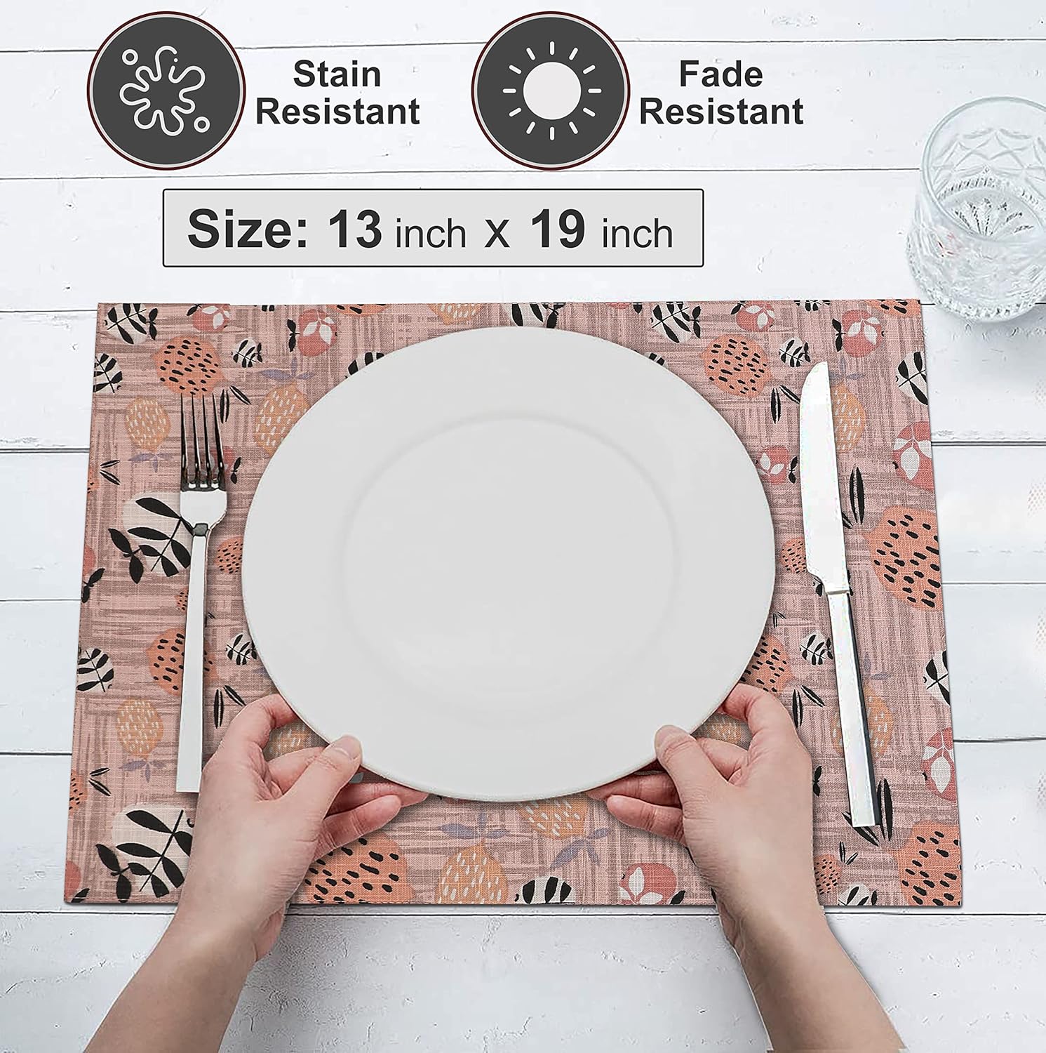 RUVANTI Modern 100 Cotton Placement Mat Set for Dining Tables 100 cotton