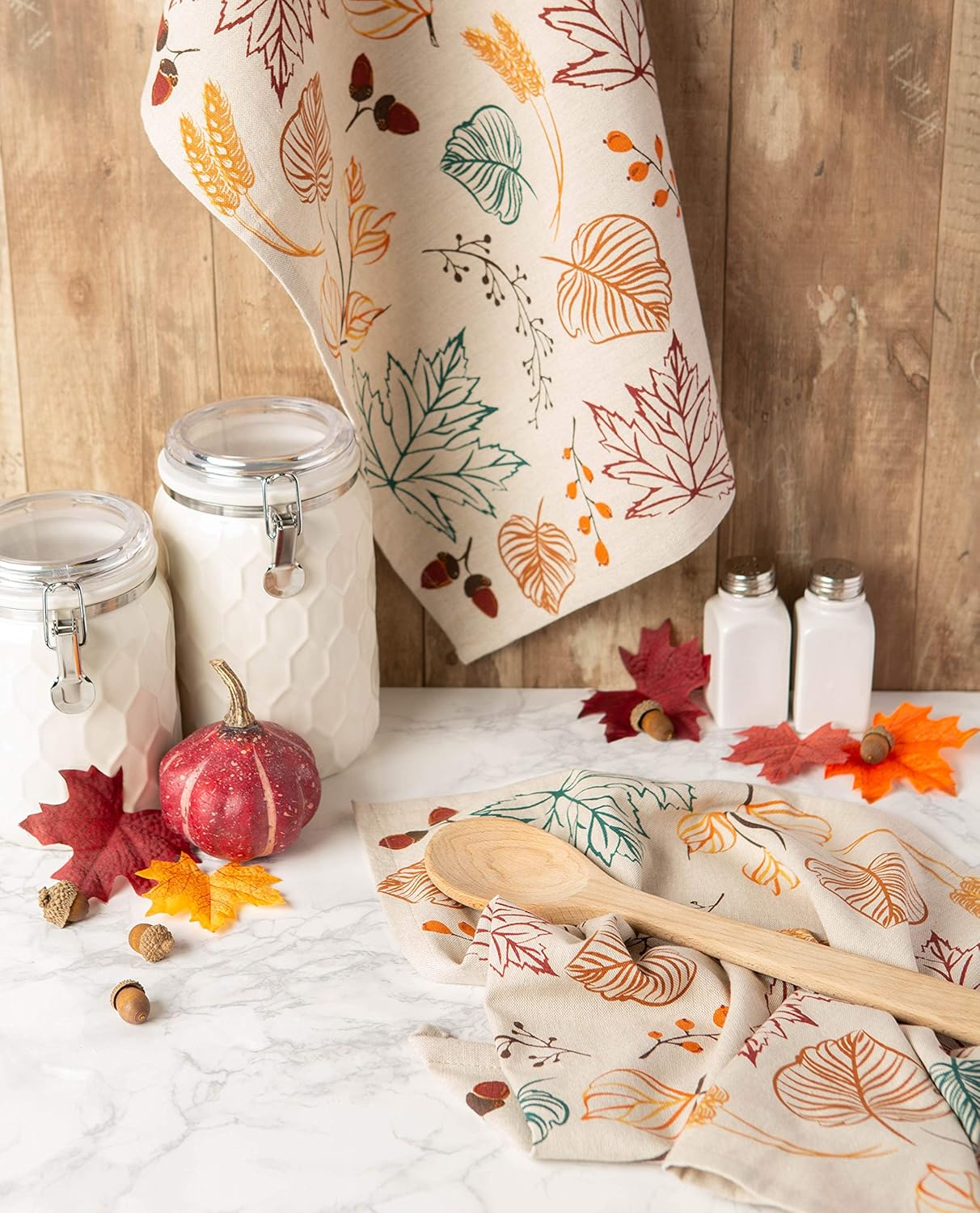 Durable Autumn Leaves Kitchen Towels Set 18x28