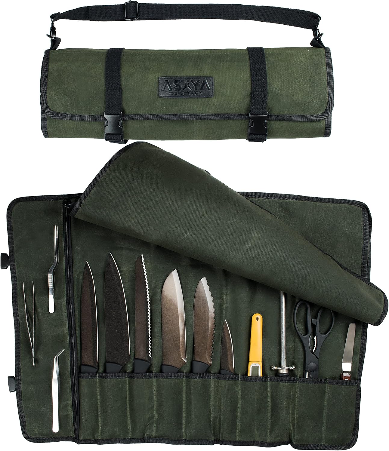 Asaya Canvas Chef Knife Roll Bag
