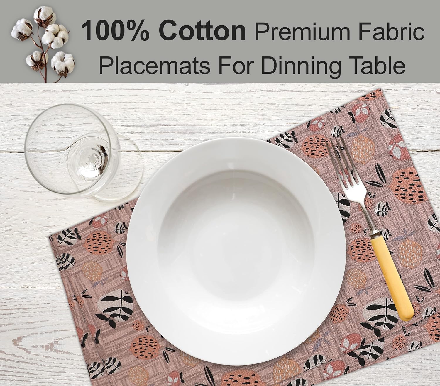 RUVANTI Modern 100 Cotton Placement Mat Set for Dining Tables 100 cotton