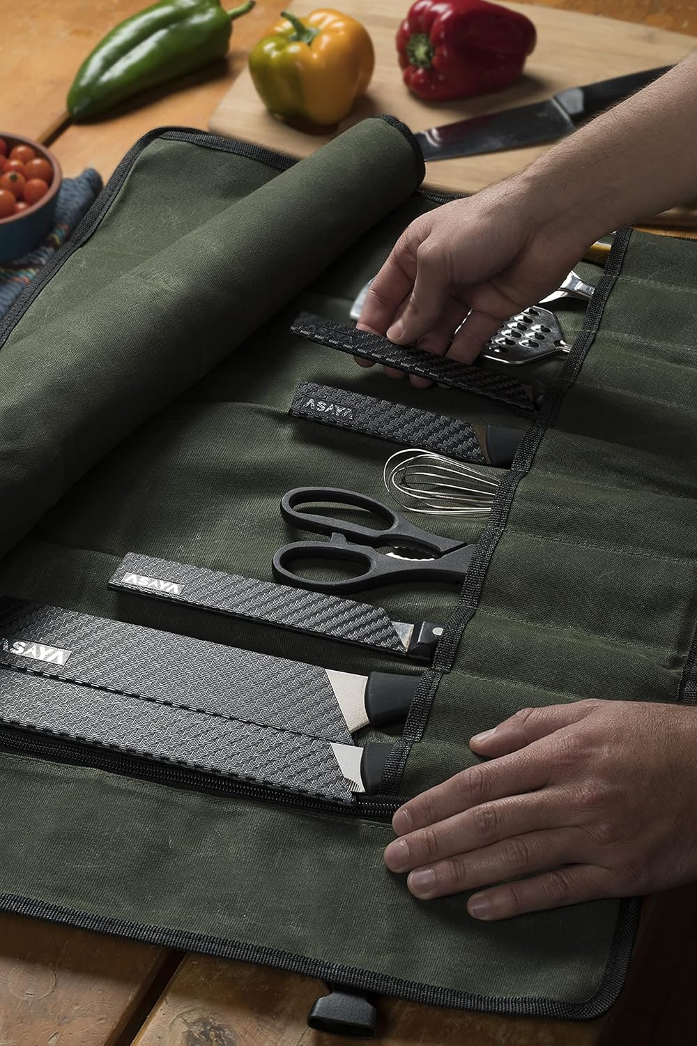 Asaya Canvas Chef Knife Roll Bag
