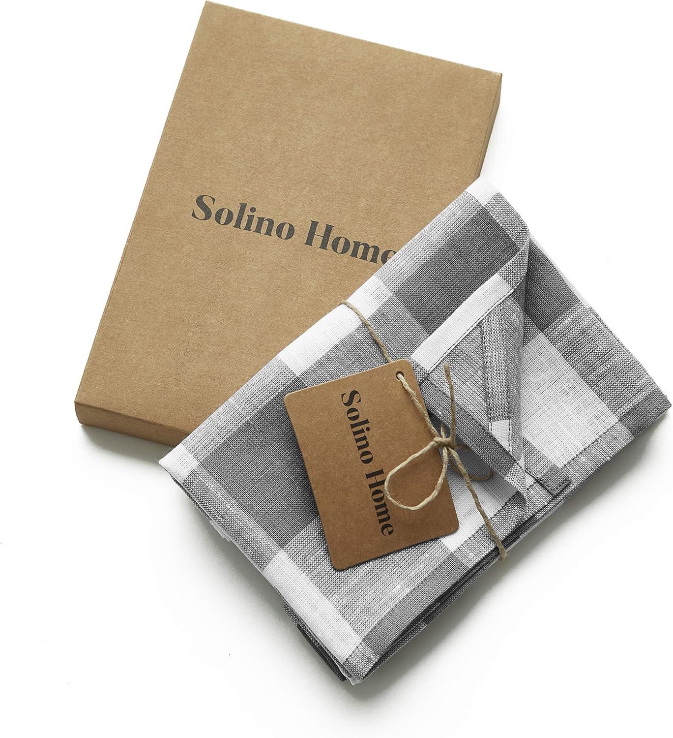 Perfect Pair of Grey White Buffa Check Kitchen Towels