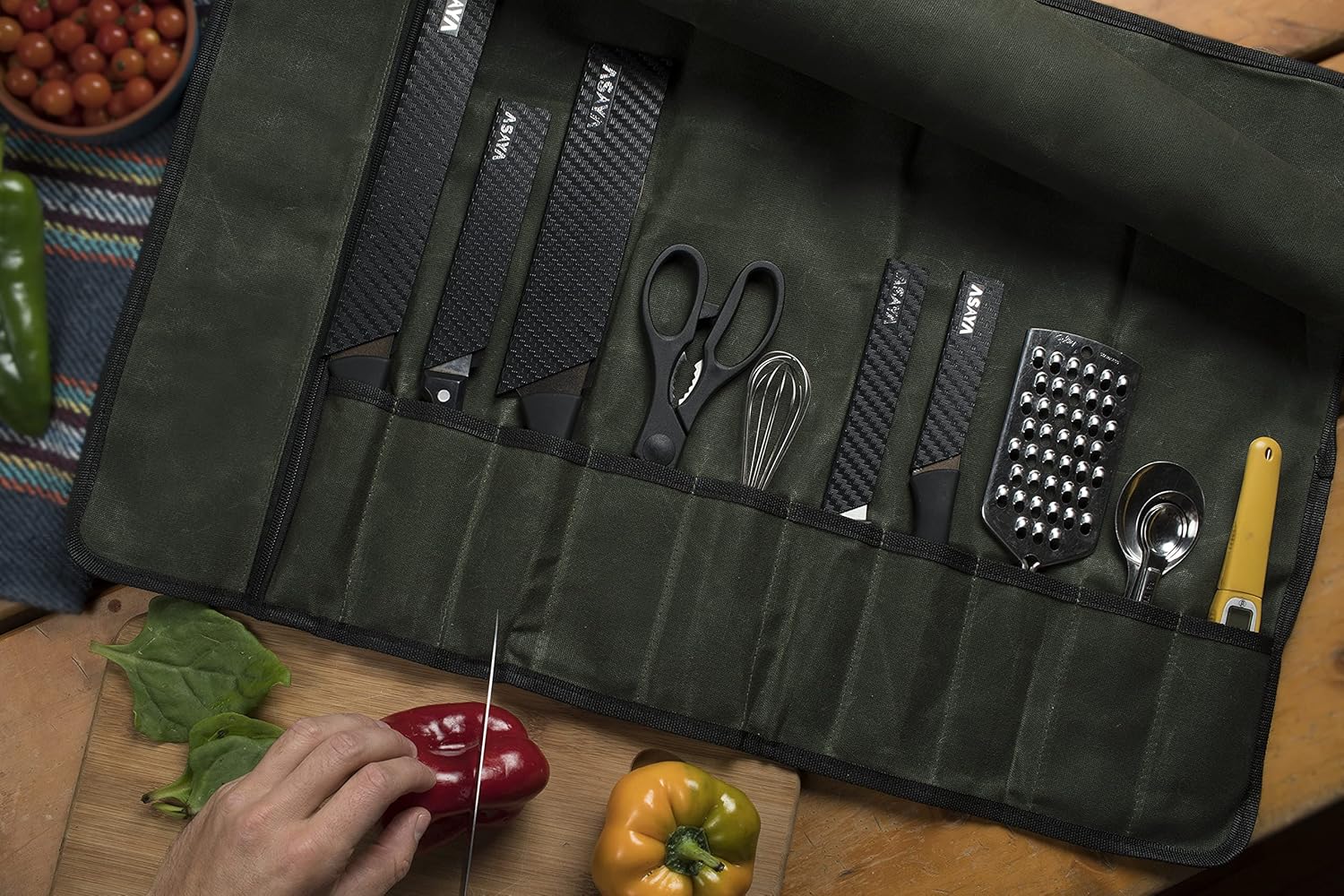 Asaya Canvas Chef Knife Roll Bag