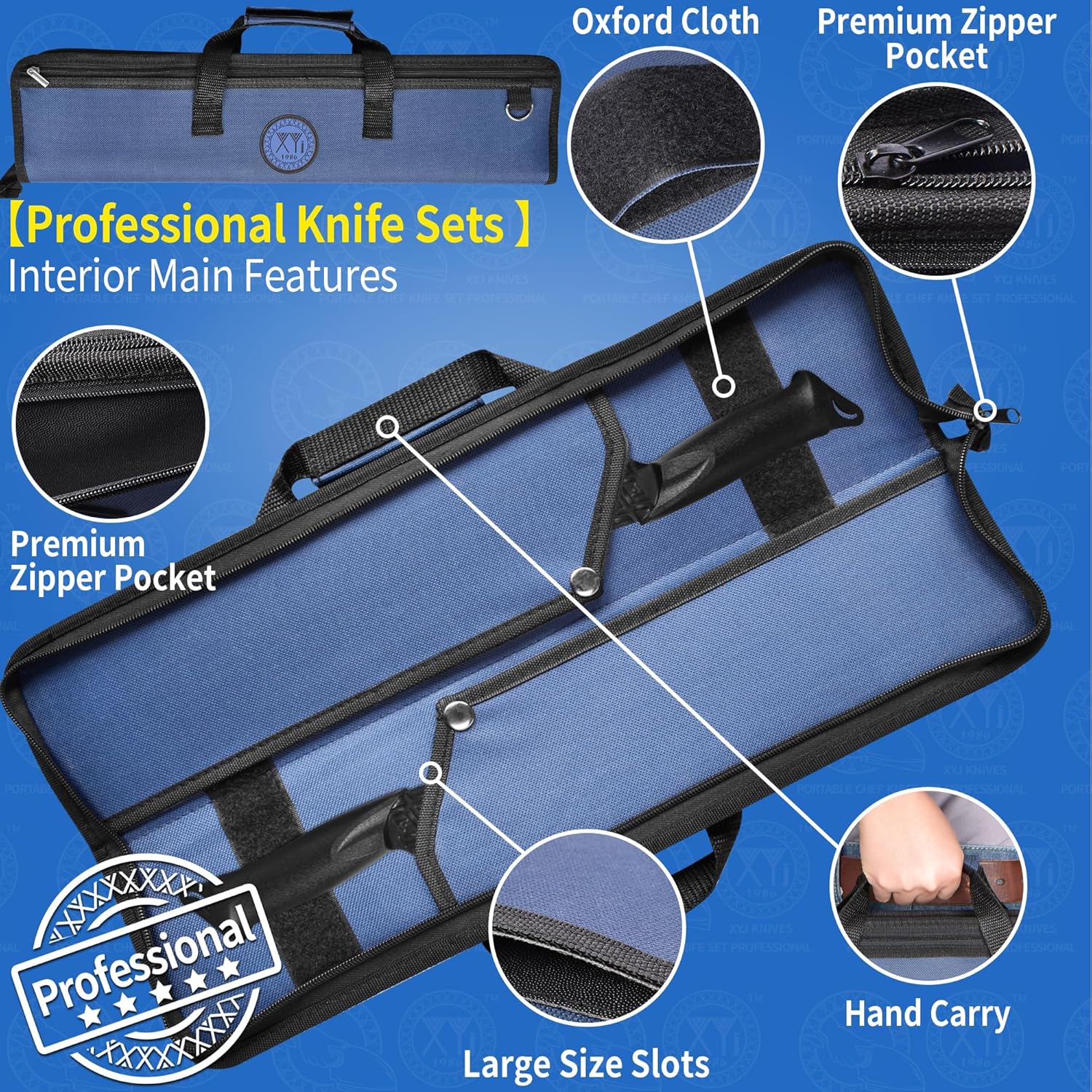 XYJ Chefs Knife Roll Bag with Shoulder Strap