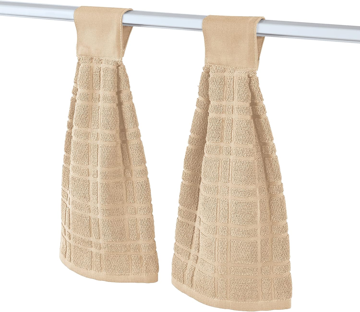 Collections Etc Kitchen Towels Set of 2 Tan