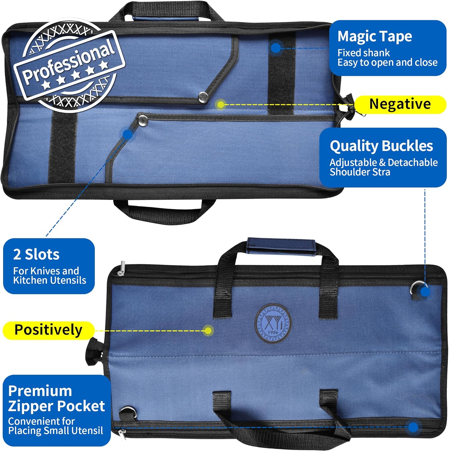 XYJ Chefs Knife Roll Bag with Shoulder Strap