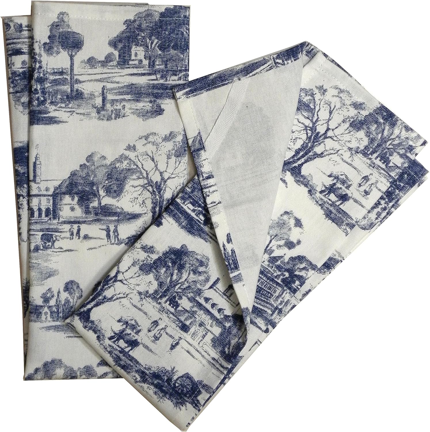 India Overseas Et Baker Design - Blue French Country Dish Towels Set of 2