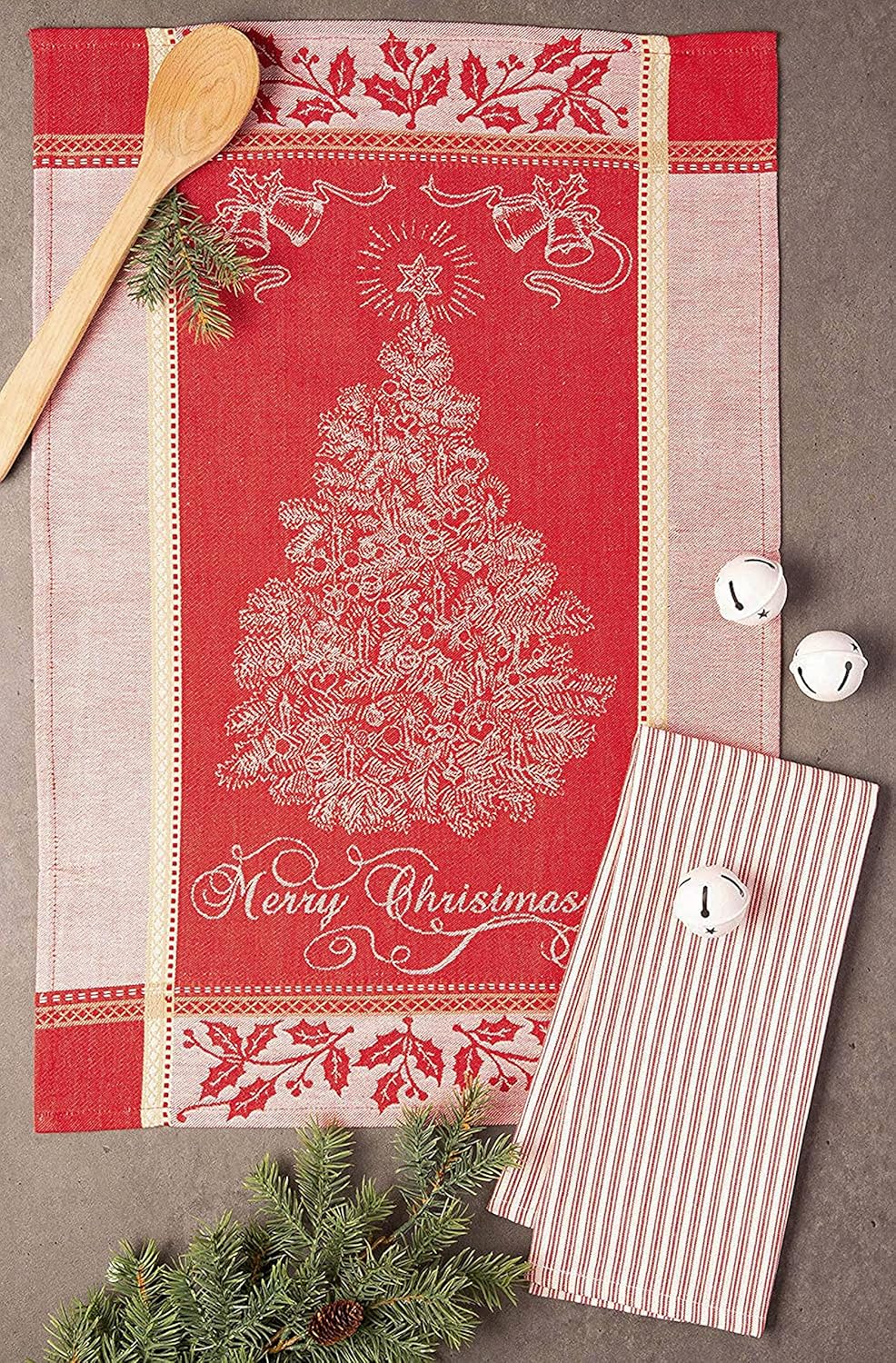 DII 18x28 Christmas Kitchen Towels - Festive Holiday Dish Towels Set 2 Count