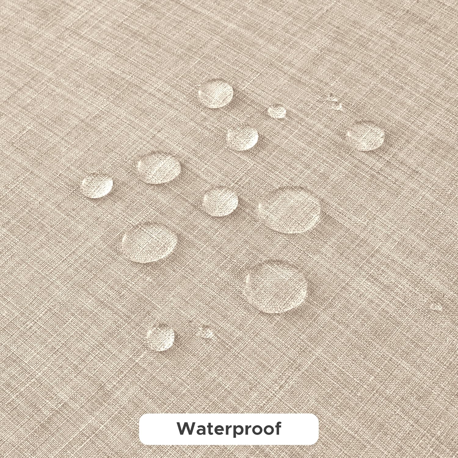 Fitable Linen Tablecloth Beige 52x70 in Water Stain Resistant